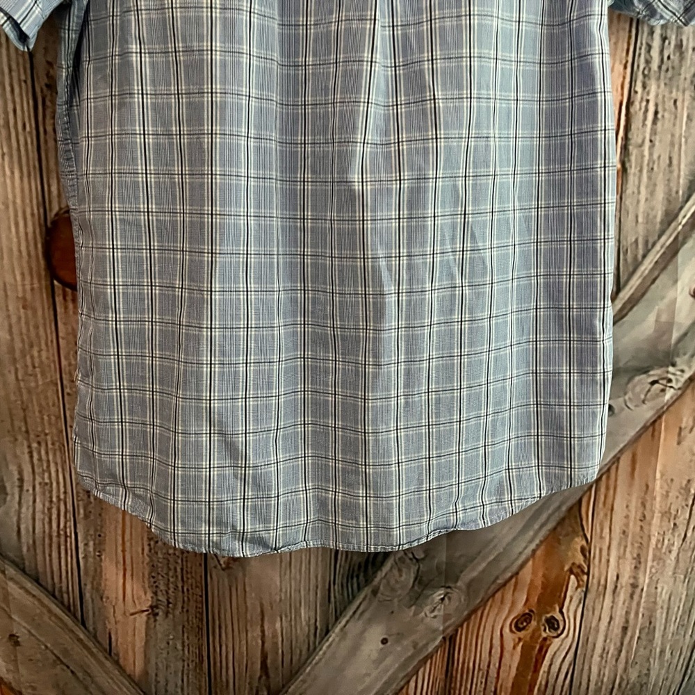 Men’s IZOD Blue Plaid Button Down Shirt Size Large VGC! - Picture 10 of 12